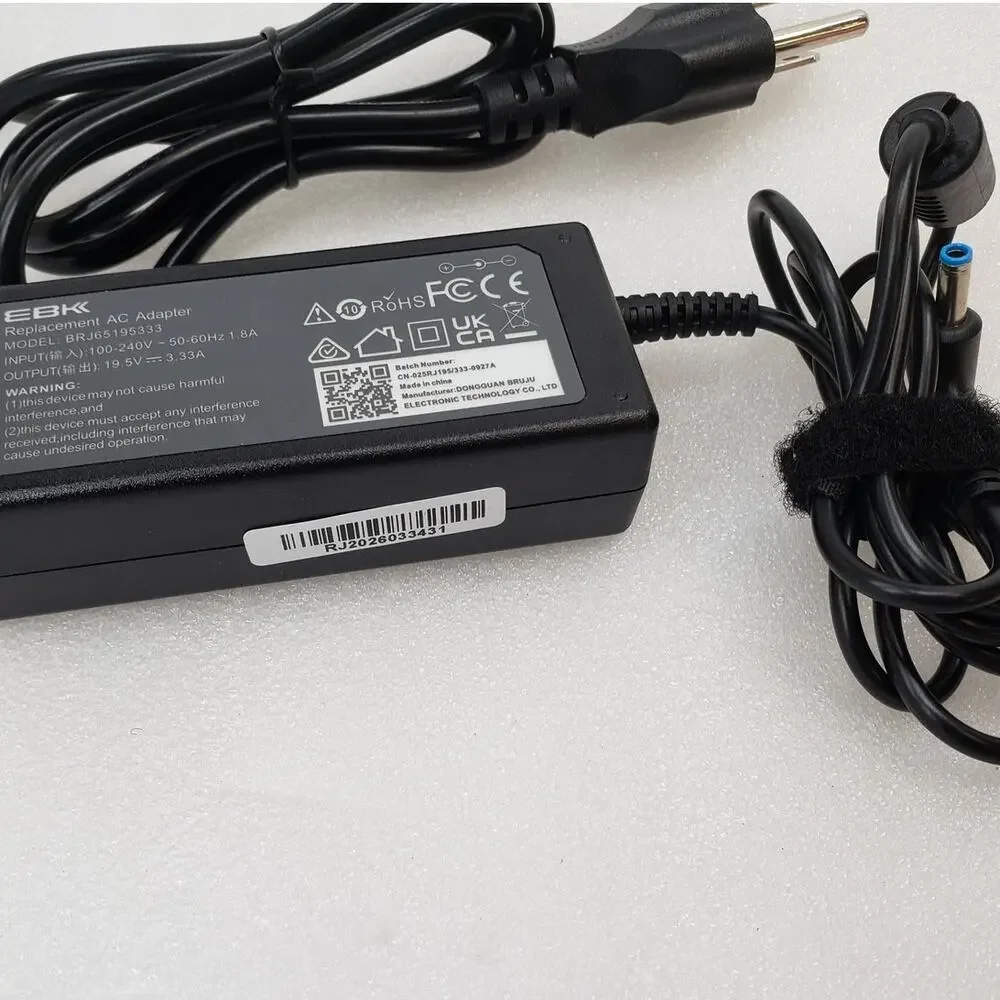 EBK Replacement AC Adapter Charger 19.5V 3.33A 65W (Model BRJ65195333)